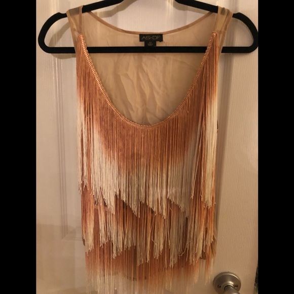 AS by DF - ROSE FRINGE TOP - Picture 4 of 7
